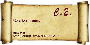 Czeke Emma névjegykártya